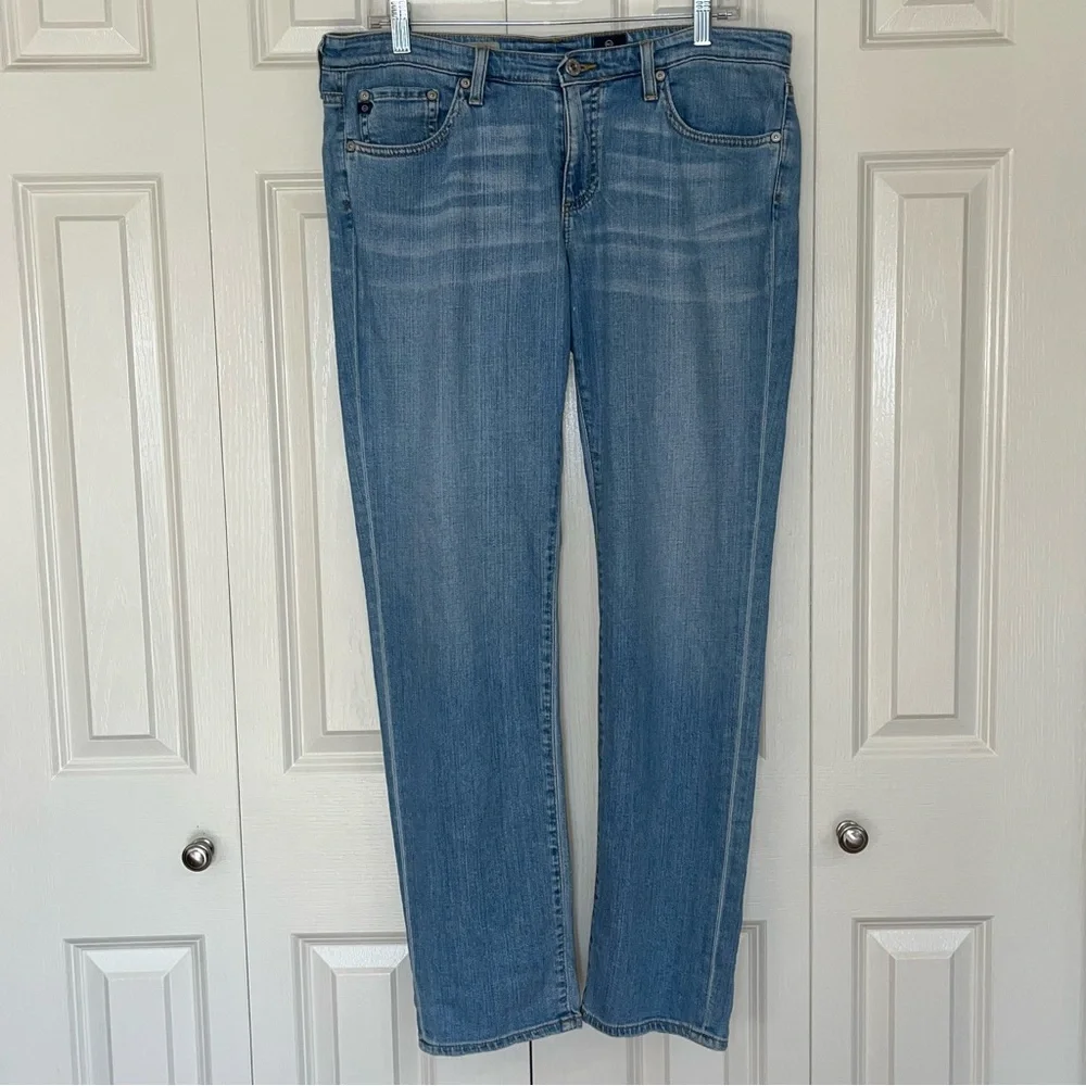 AG The Stevie Slim Straight Jeans Women's Light Wash Size 31 Made In USA Premium